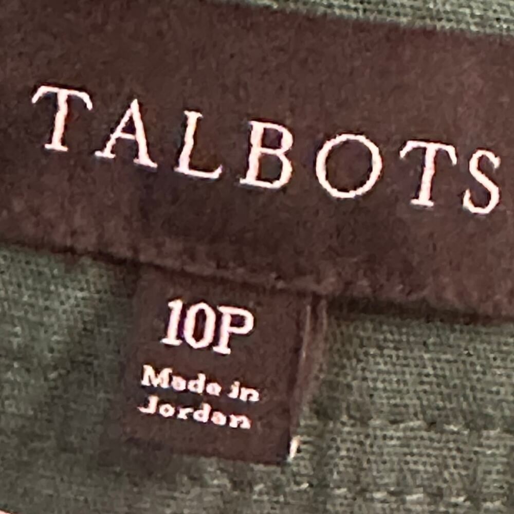 Talbots Green Sailor Button Cropped Wide-Leg Pants Women’s 10P | Preppy | Fall - Picture 5 of 9